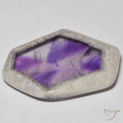 Fetta di geode di ametista Multicolore naturale da 51.52 ct, Taglio a fantasia, Trasparente