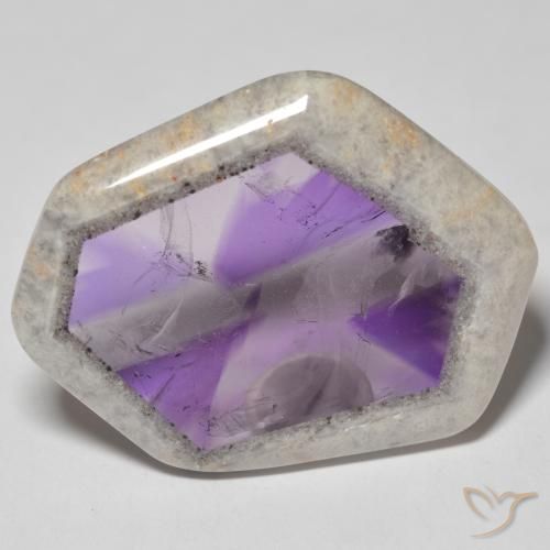 Fetta di geode di ametista Multicolore naturale da 51.52 ct, Taglio a fantasia, Trasparente