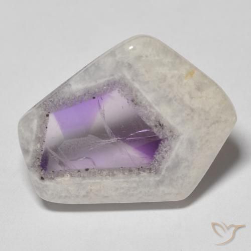 Fetta di geode di ametista Multicolore naturale da 15.89 ct, Taglio a fantasia, Trasparente