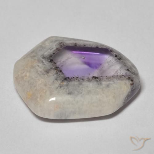 Fetta di geode di ametista Multicolore naturale da 12.40 ct, Taglio a fantasia, Trasparente