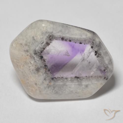 Fetta di geode di ametista Multicolore naturale da 12.40 ct, Taglio a fantasia, Trasparente