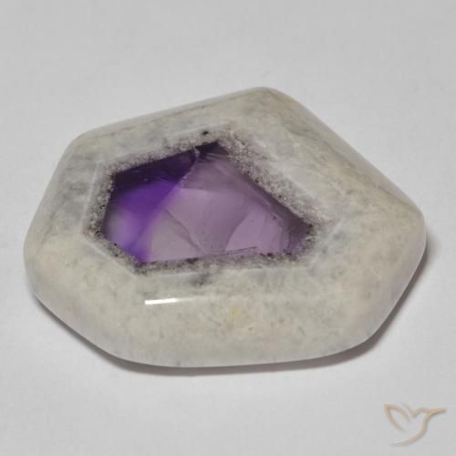 Fetta di geode di ametista Multicolore naturale da 31.84 ct, Taglio a fantasia, Trasparente