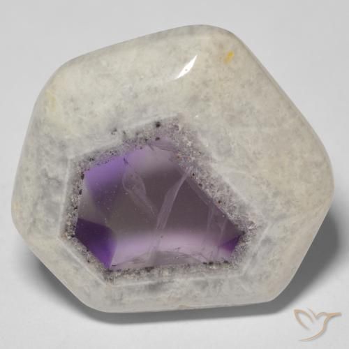 Fetta di geode di ametista Multicolore naturale da 31.84 ct, Taglio a fantasia, Trasparente