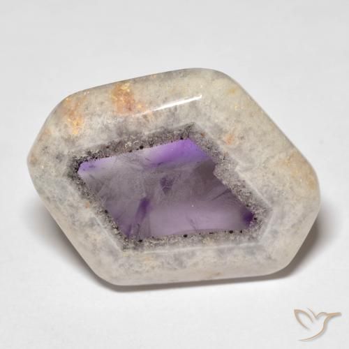 25.02ct Naturale Multicolore Fetta di geode di ametista, Taglio a fantasia, Trasparente