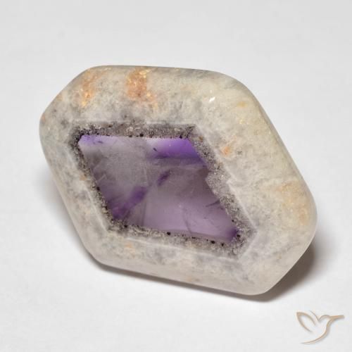 Fetta di geode di ametista Multicolore naturale da 25.02 ct, Taglio a fantasia, Trasparente