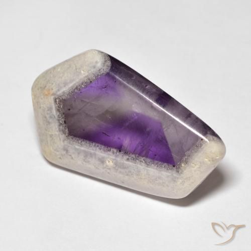 Fetta di geode di ametista Multicolore naturale da 26.36 ct, Taglio a fantasia, Trasparente