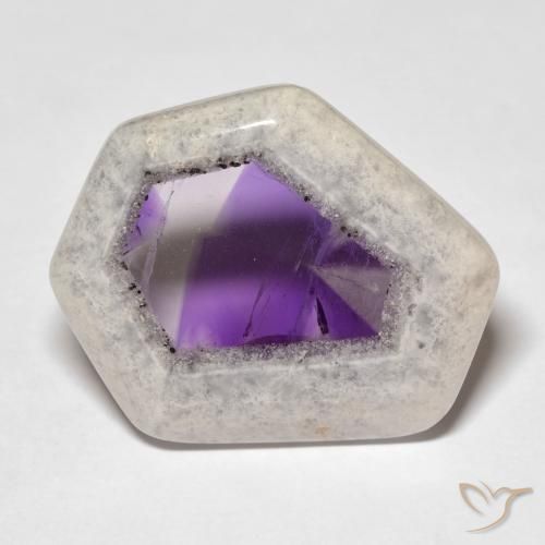 Fetta di geode di ametista naturale multicolore da 29,19 ct, forma fantasia, trasparente