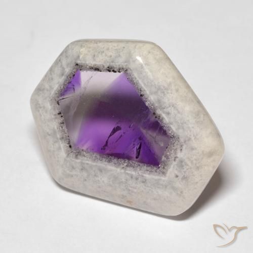 Fetta di geode di ametista naturale multicolore da 29,19 ct, forma fantasia, trasparente