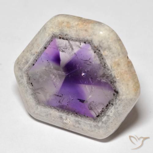 39.70ct Naturale Multicolore Fetta di geode di ametista, Taglio a fantasia, Trasparente