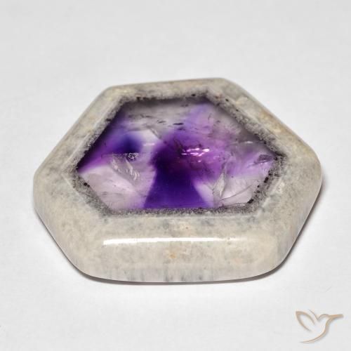 Fetta di geode di ametista Multicolore naturale da 39.70 ct, Taglio a fantasia, Trasparente