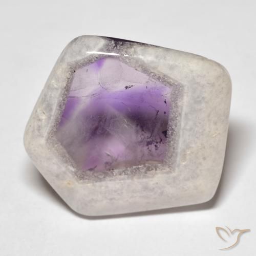 Fetta di geode di ametista Multicolore naturale da 29.60 ct, Taglio a fantasia, Trasparente