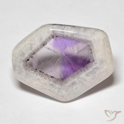18.38ct Naturale Multicolore Fetta di geode di ametista, Taglio a fantasia, Trasparente