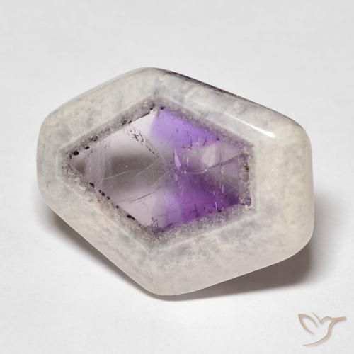 Fetta di geode di ametista Multicolore naturale da 18.38 ct, Taglio a fantasia, Trasparente
