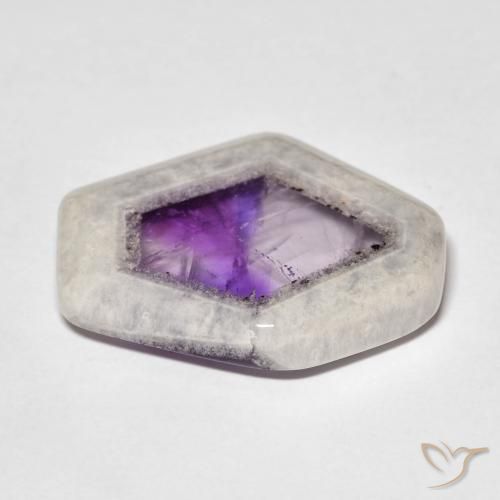 Fetta di geode di ametista Multicolore naturale da 18.38 ct, Taglio a fantasia, Trasparente
