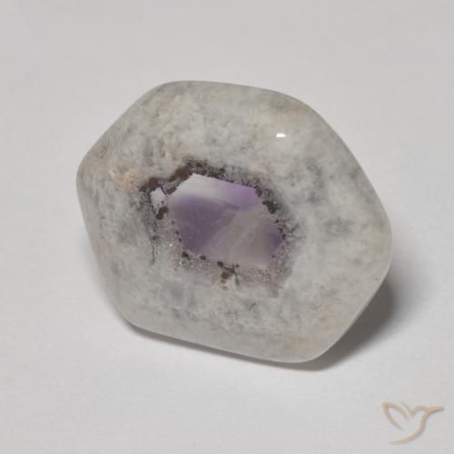 Fetta di geode di ametista Multicolore naturale da 11.44 ct, Taglio a fantasia, Trasparente