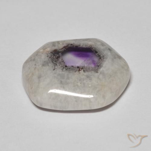 Fetta di geode di ametista Multicolore naturale da 11.44 ct, Taglio a fantasia, Trasparente