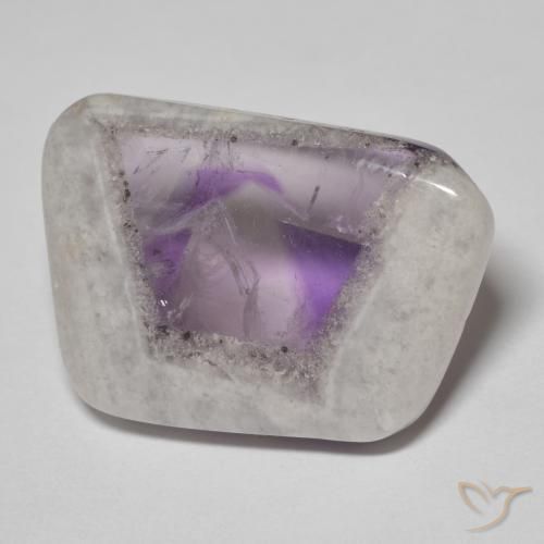 Fetta di geode di ametista Multicolore naturale da 18.52 ct, Taglio a fantasia, Trasparente