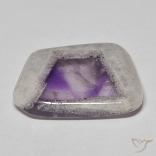 Fetta di geode di ametista Multicolore naturale da 18.52 ct, Taglio a fantasia, Trasparente