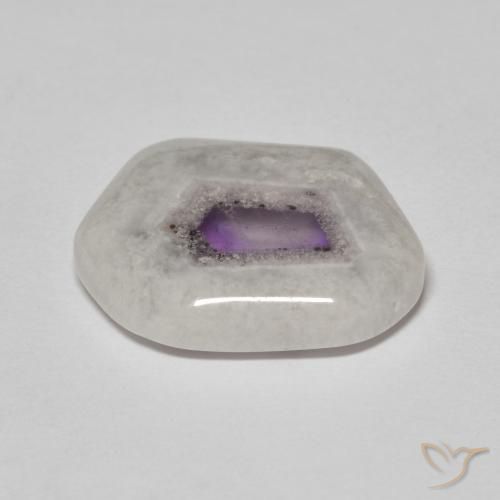 Fetta di geode di ametista Multicolore naturale da 9.26 ct, Taglio a fantasia, Trasparente