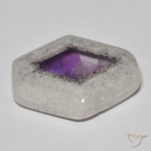 Fetta di geode di ametista Multicolore naturale da 20.50 ct, Taglio a fantasia, Trasparente