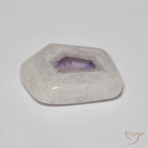 Fetta di geode di ametista Multicolore naturale da 8.08 ct, Taglio a fantasia, Trasparente