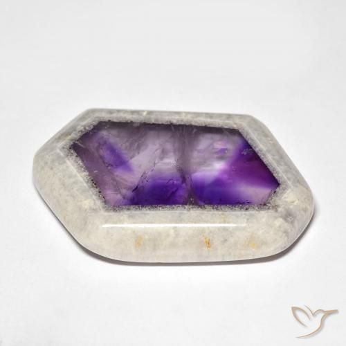 Fetta di geode di ametista Multicolore naturale da 59.01 ct, Taglio a fantasia, Trasparente