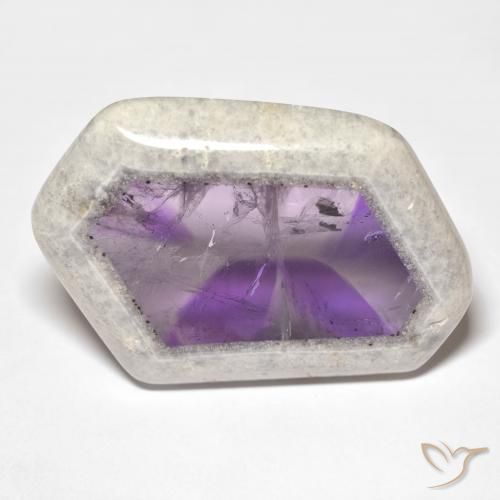 Fetta di geode di ametista Multicolore naturale da 59.01 ct, Taglio a fantasia, Trasparente