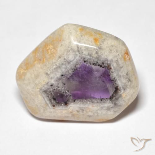 18.18ct Naturale Multicolore Fetta di geode di ametista, Taglio a fantasia, Trasparente