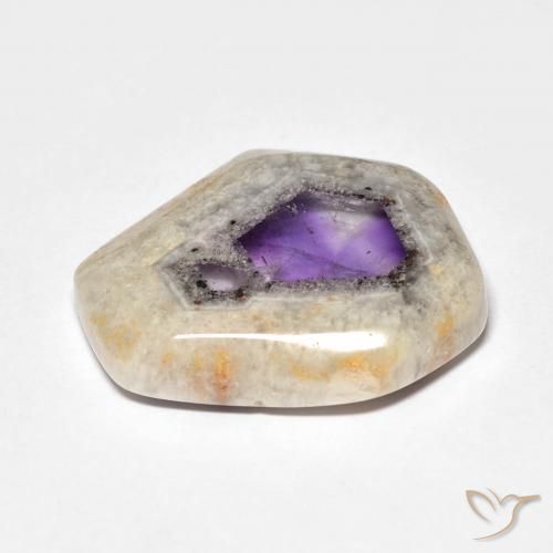Fetta di geode di ametista Multicolore naturale da 18.18 ct, Taglio a fantasia, Trasparente