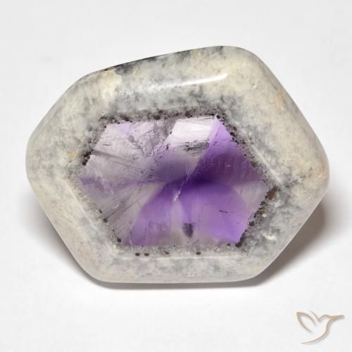 29.00ct Naturale Multicolore Fetta di geode di ametista, Taglio a fantasia, Trasparente