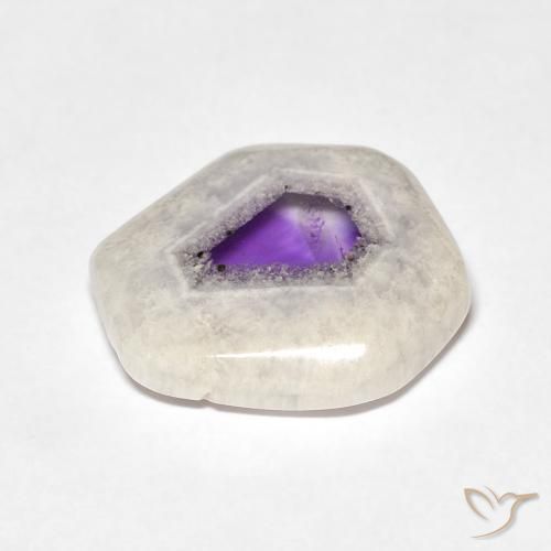 Fetta di geode di ametista Multicolore naturale da 8.01 ct, Taglio a fantasia, Trasparente