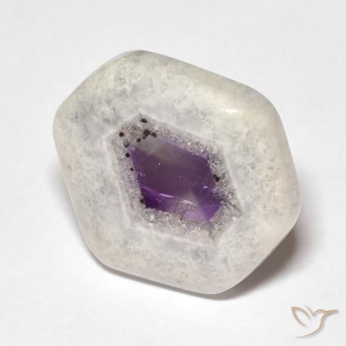 Fetta di geode di ametista Multicolore naturale da 12.73 ct, Taglio a fantasia, Trasparente