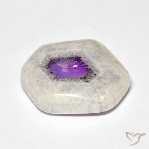 Fetta di geode di ametista Multicolore naturale da 12.73 ct, Taglio a fantasia, Trasparente