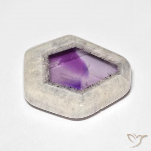 Fetta di geode di ametista Multicolore naturale da 28.75 ct, Taglio a fantasia, Trasparente