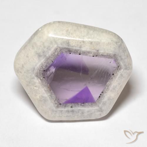 Fetta di geode di ametista Multicolore naturale da 28.75 ct, Taglio a fantasia, Trasparente