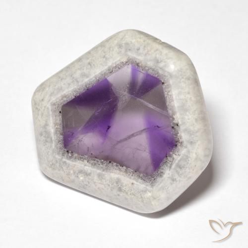 Fetta di geode di ametista multicolore naturale da 37,31 ct, forma fantasia, trasparente