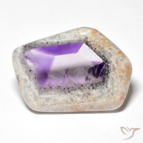 27.23ct Naturale Multicolore Fetta di geode di ametista, Taglio a fantasia, Trasparente
