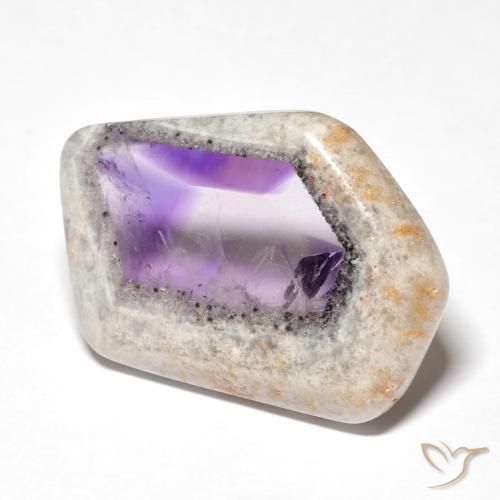 Fetta di geode di ametista Multicolore naturale da 27.23 ct, Taglio a fantasia, Trasparente