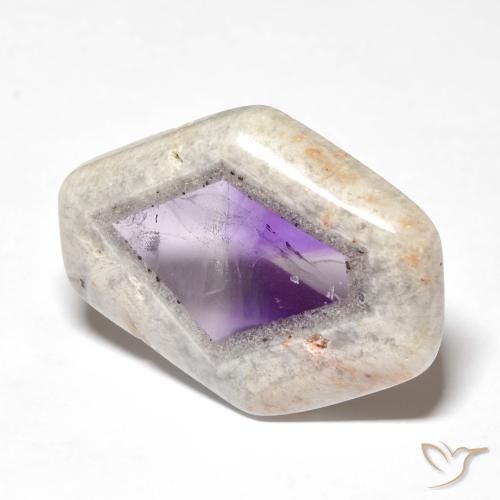 Fetta di geode di ametista naturale multicolore da 31,11 ct, forma fantasia, trasparente
