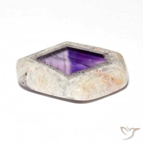 Fetta di geode di ametista naturale multicolore da 31,11 ct, forma fantasia, trasparente