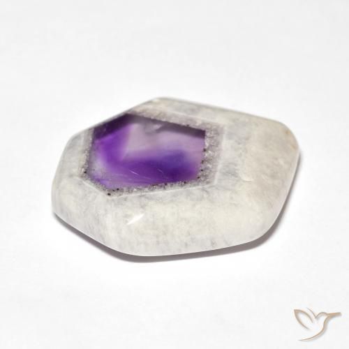 Fetta di geode di ametista Multicolore naturale da 28.71 ct, Taglio a fantasia, Trasparente