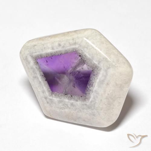 Fetta di geode di ametista Multicolore naturale da 29.20 ct, Taglio a fantasia, Trasparente