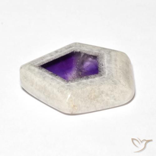 Fetta di geode di ametista Multicolore naturale da 29.20 ct, Taglio a fantasia, Trasparente