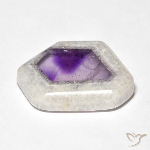 Fetta di geode di ametista Multicolore naturale da 23.22 ct, Taglio a fantasia, Trasparente