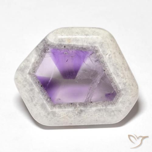 Fetta di geode di ametista Multicolore naturale da 23.22 ct, Taglio a fantasia, Trasparente