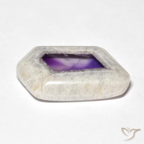 Fetta di geode di ametista Multicolore naturale da 28.73 ct, Taglio a fantasia, Trasparente