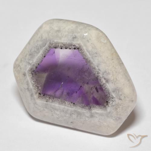 Fetta di geode di ametista naturale multicolore da 29,35 ct, forma fantasia, trasparente