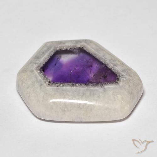 Fetta di geode di ametista naturale multicolore da 29,35 ct, forma fantasia, trasparente