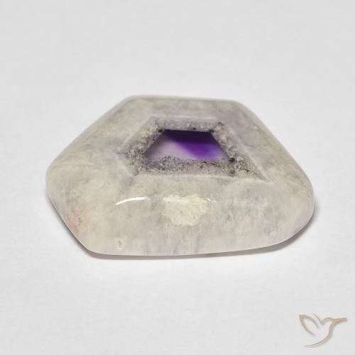 Fetta di geode di ametista Multicolore naturale da 10.53 ct, Taglio a fantasia, Trasparente