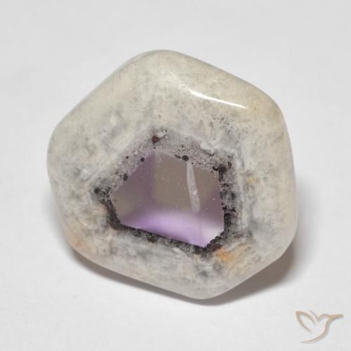 Fetta di geode di ametista Multicolore naturale da 8.96 ct, Taglio a fantasia, Trasparente